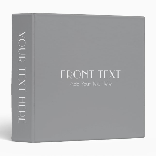 Fully Customizable Modern Solid Grey Binder (Front/Spine)