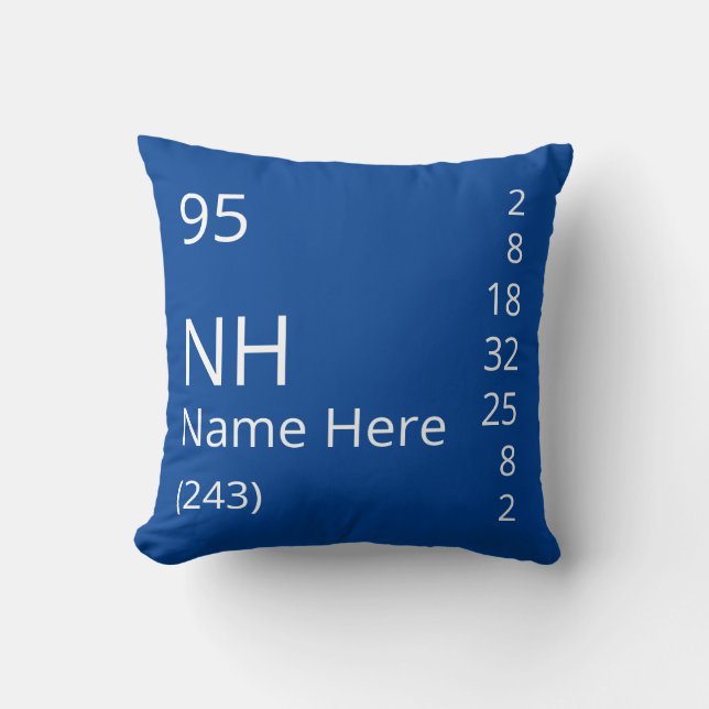 Fully Customizable Periodic Table of Elements Cell Throw Pillow (Front)