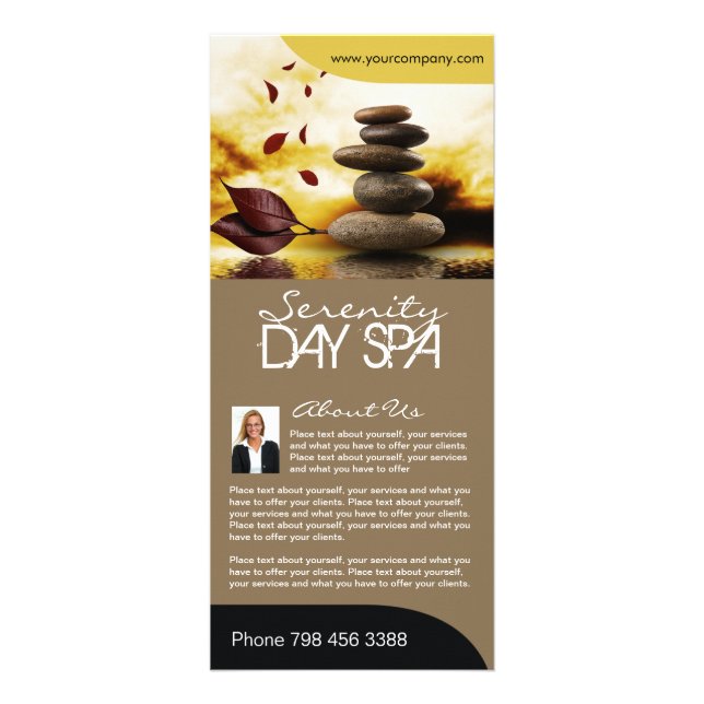 Fully Customizable Salon Menu Rack Card (Front)