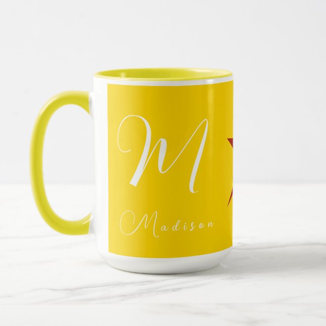Fully Customizable Stylish Brand Yellow Combo Mug (Left)