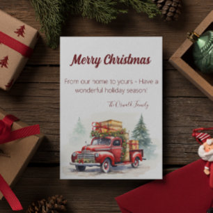 Fully Customizable Vintage Truck Christmas Card