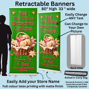 Fully Editable Christmas Cookies Retractable Banner