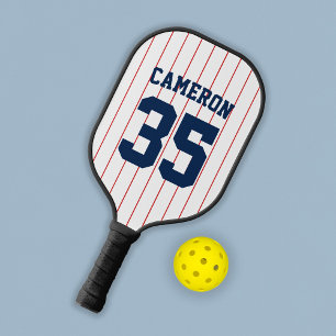 Fully Editable Colors Baseball Jersey Stripes Name Pickleball Paddle