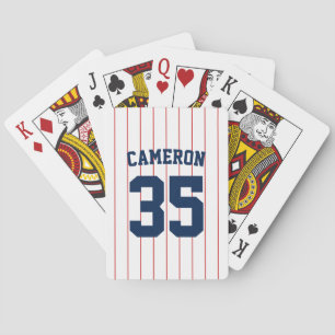 Fully Editable Colors Baseball Jersey Stripes Name Playing Cards
