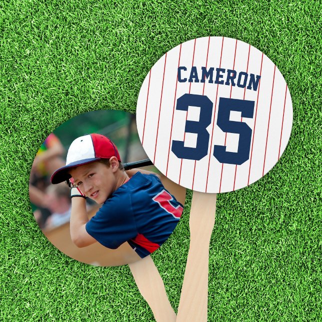 Fully Editable Colours Baseball Jersey Stripes Hand Fan (Creator Uploaded)