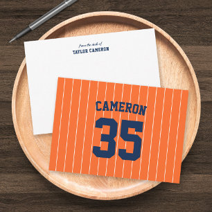 Fully Editable Colours Baseball Jersey Stripes Nam Card
