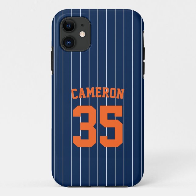 Fully Editable Colours Baseball Jersey Stripes Nam Case-Mate iPhone Case (Back)
