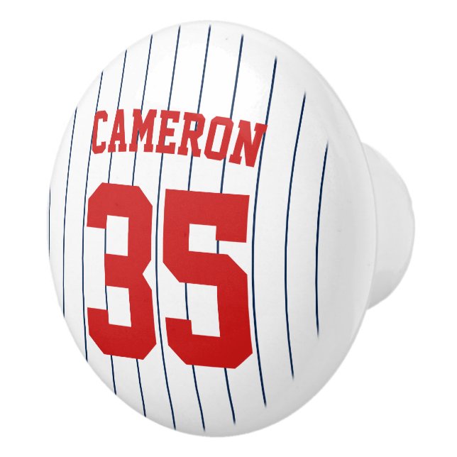 Fully Editable Colours Baseball Jersey Stripes Nam Ceramic Knob (Right)