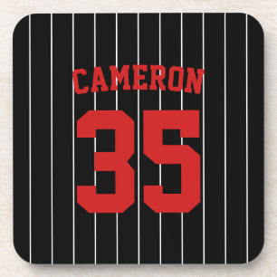 Fully Editable Colours Baseball Jersey Stripes Nam Coaster