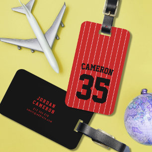 Fully Editable Colours Baseball Jersey Stripes Nam Luggage Tag
