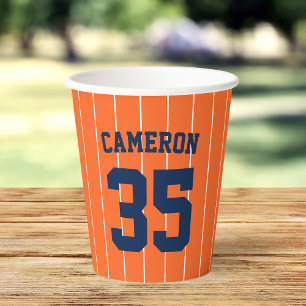 Fully Editable Colours Baseball Jersey Stripes Nam Paper Cups