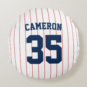 Fully Editable Colours Baseball Jersey Stripes Nam Round Pillow