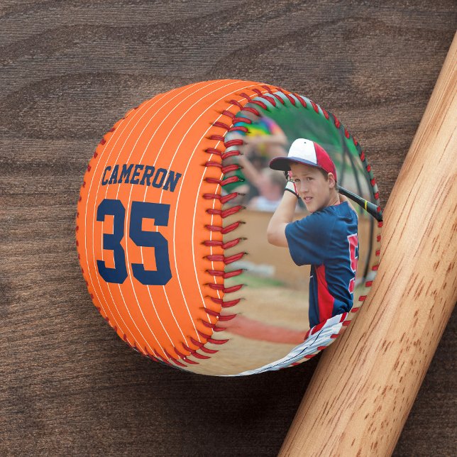 Fully Editable Colours Stripes Name Number Photo Baseball (Creator Uploaded)