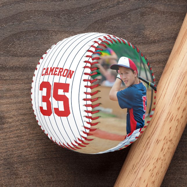 Fully Editable Colours Stripes Name Number Photo Baseball (Creator Uploaded)