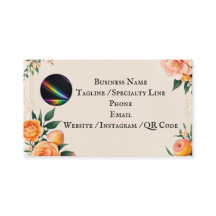 Fully editable Elegant Peach Floral Business Card
