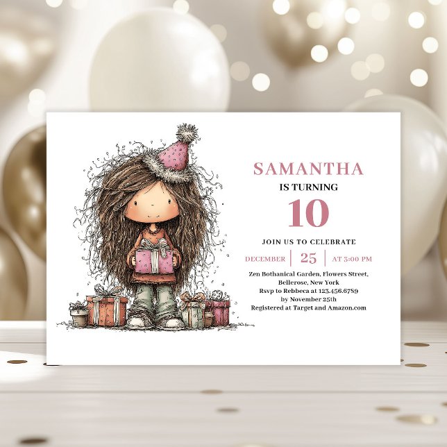 Fully Editable Girl Birthday Invitation Digital (Fully Editable Girl Birthday Invitation Digital)