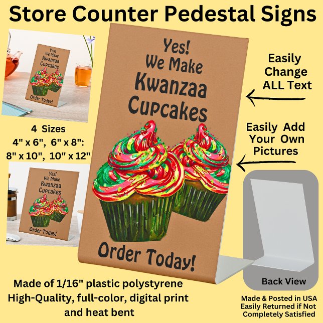 Fully Editable Kwanzaa Cupcakes for Cake Store  Pedestal Sign (Creator Uploaded)