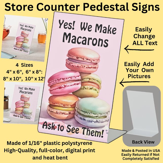 Fully Editable Macarons for Cake Store Pedestal Sign (Creator Uploaded)