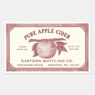 Fully Editable Vintage Apple Cider Label Red