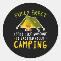 Fully Erect Excited Tent Camping Lover