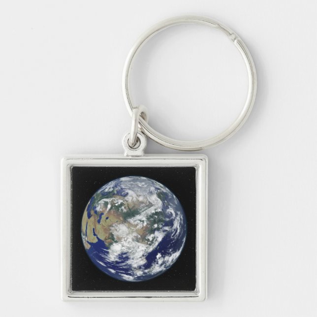 Fully lit Earth centred on Asia Keychain (Front)
