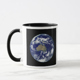 Fully lit Earth centred on Australia and Ocean Mug