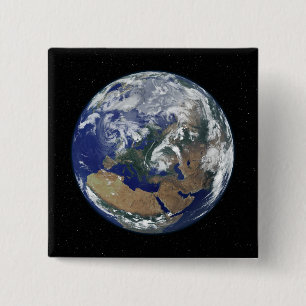 Fully lit Earth centred on Europe 2 Inch Square Button