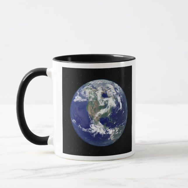 Fully lit Earth centred on North America Mug (Left)