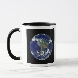 Fully lit Earth centred on South America Mug