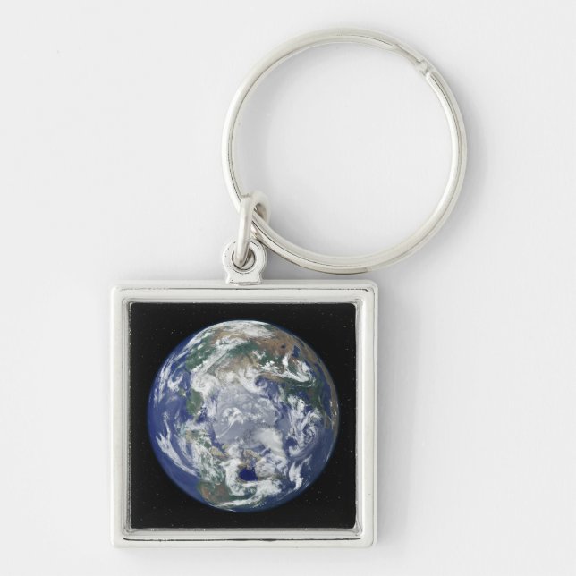 Fully lit Earth centred on the North Pole Keychain (Front)