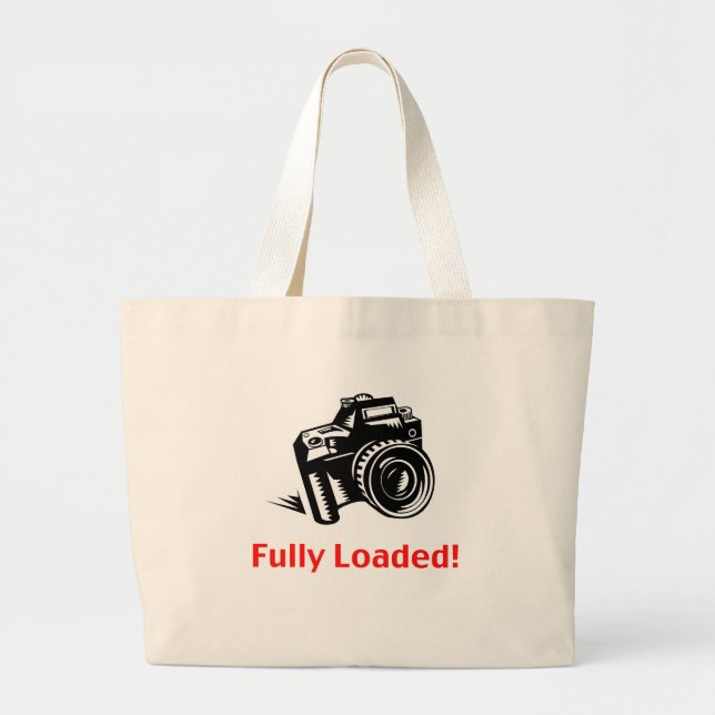 Fully Loaded Camera Large Tote Bag (Front)