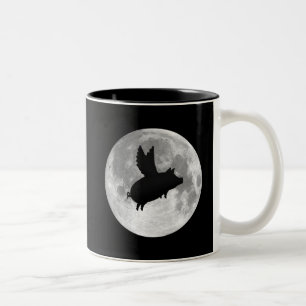 fully moon flying pig mug