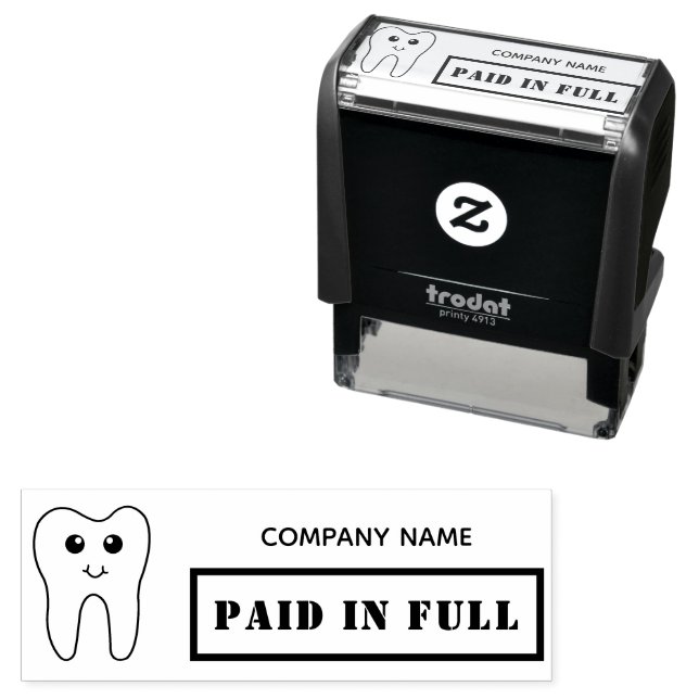 Fully Paid Business Tooth Modern Dentist Self-inking Stamp (In Situ)