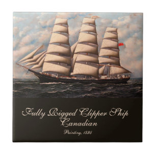 Fully Rigged Canadian Clipper Ship Tile