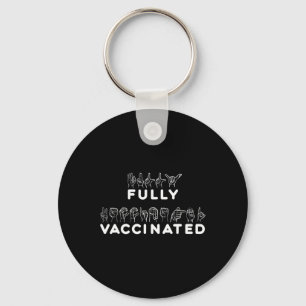 Fully Vaccinated Hand Sign Language Keychain