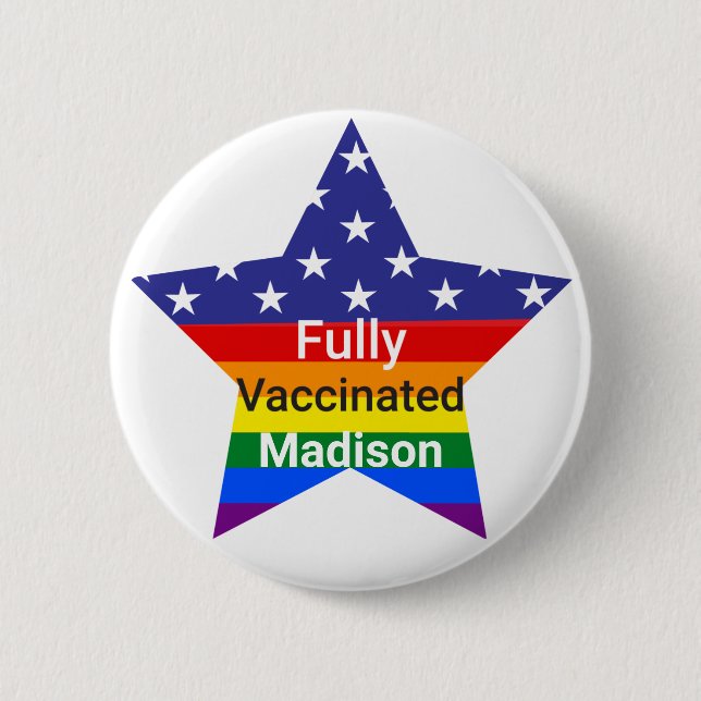 Fully Vaccinated Star 2 Inch Round Button (Front)