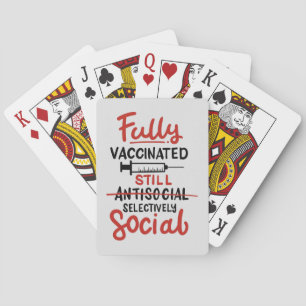 Fully Vaccinated Still Social Distancing COVID 19 Playing Cards