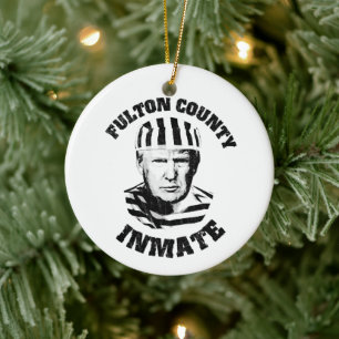 Fulton County Inmate Mugshot Ceramic Ornament