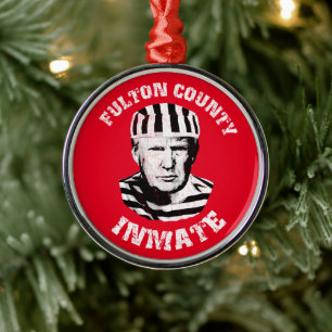 Fulton County Inmate Mugshot Metal Ornament
