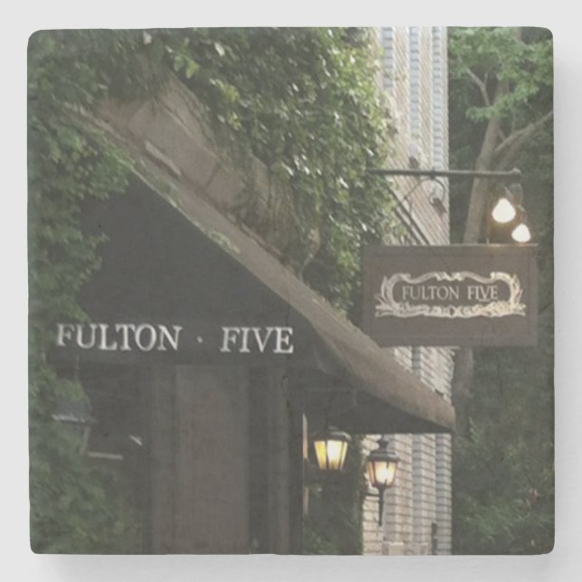 Fulton Five Charleston, SC. Marble Stone Coaster. Stone Coaster (Front)