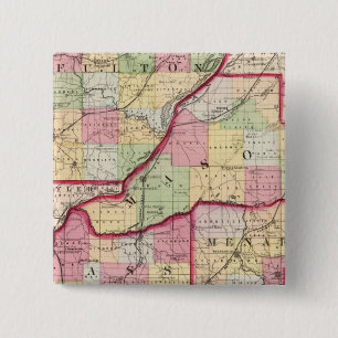 Fulton, Mason, Cass, Menard counties 2 Inch Square Button