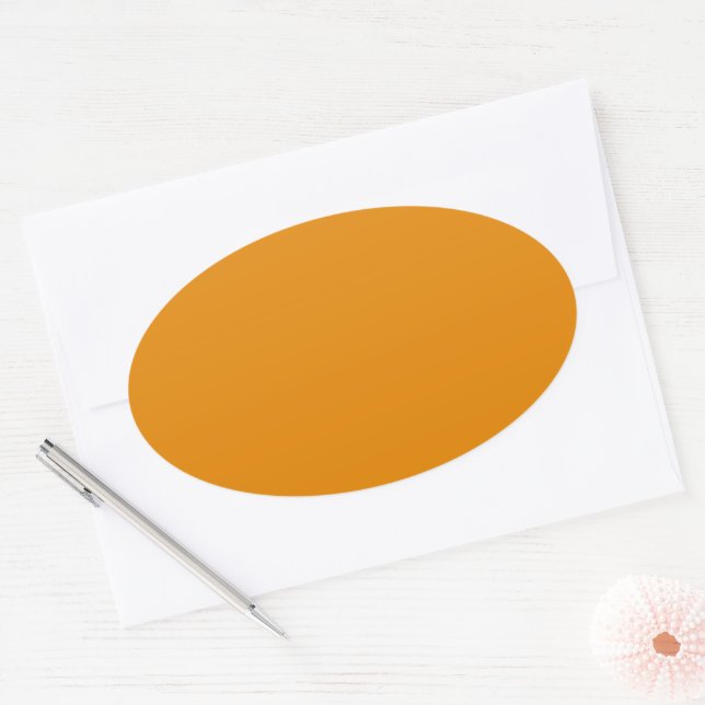 Fulvous Colour Oval Sticker (Envelope)