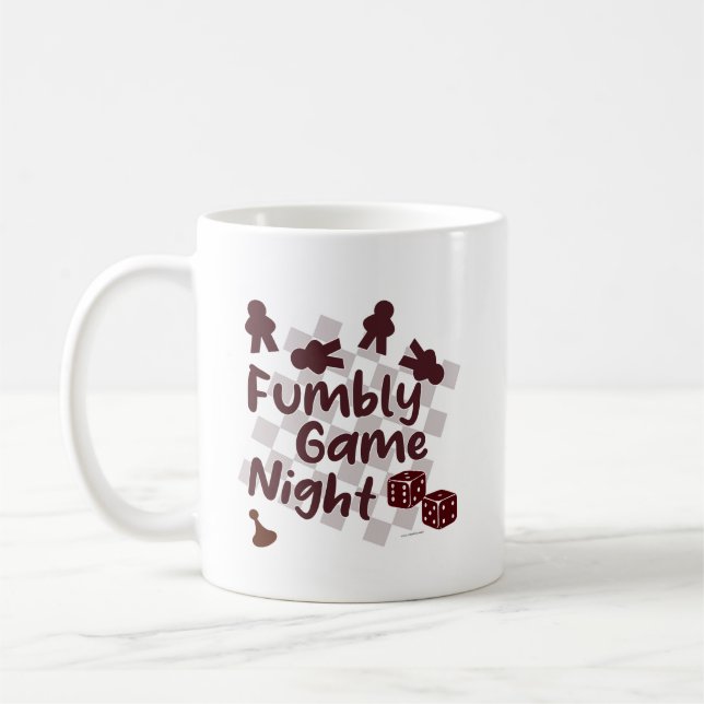 Fumbly Family Game Night Humour Design Coffee Mug (Left)