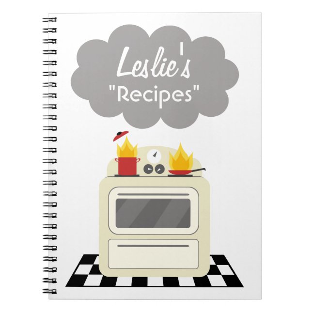 Fumée de cuisine et rétro carnet de recette de (Devant)