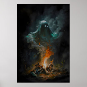 Fumée de feu de camp fantôme, Affiche Vintage, Aff