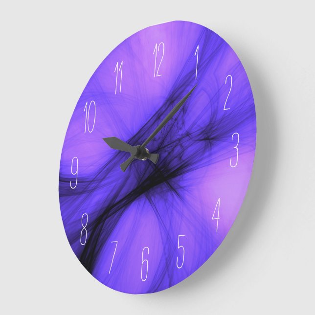 Fumée noire Abstraite - Grande horloge violette (Angle)