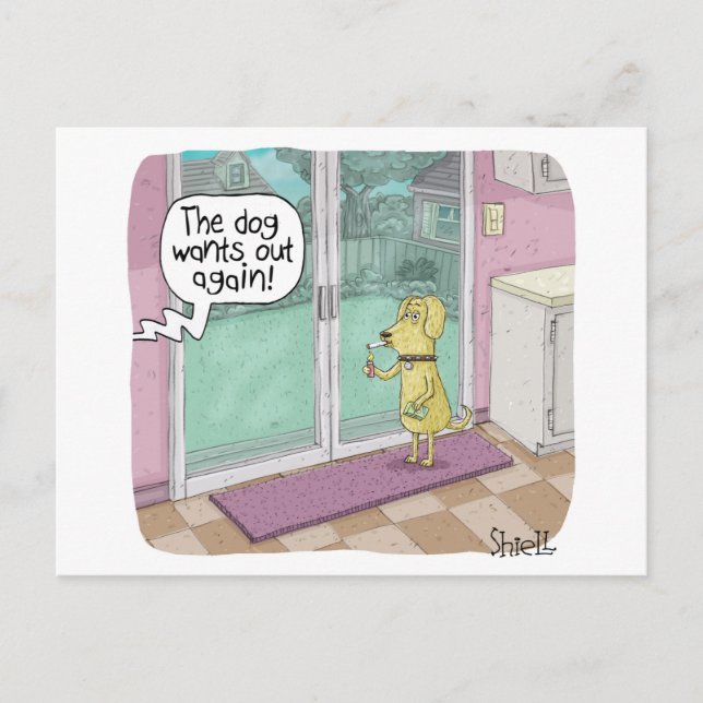 Fumer Chien drôle de carte d'anniversaire (Devant)