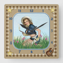 Fumer Pistol Pin Up Cowgirl Horloge