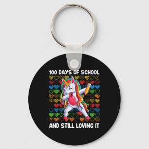 Fun 100 Days Of School And Still Loving It Unicorn Keychain
