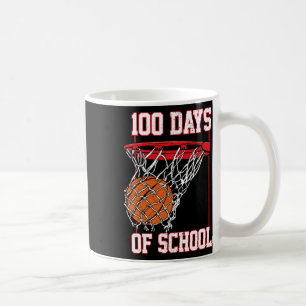 Fun 100 Days Of School Bysketbyll Teacher Student Coffee Mug